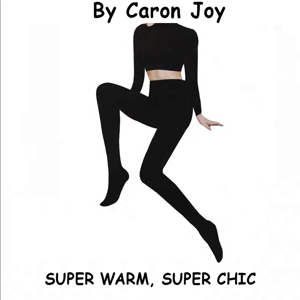 Fleece tights w foot covered S/M or M/L black new